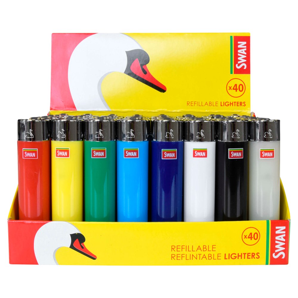Swan Refillable Flint Lighter 40 Pack