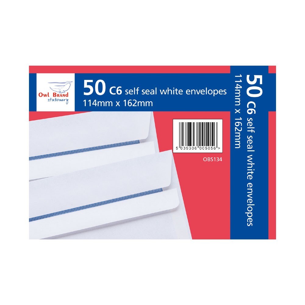 Owl Brand 50 C6 Self Seal Envelopes
