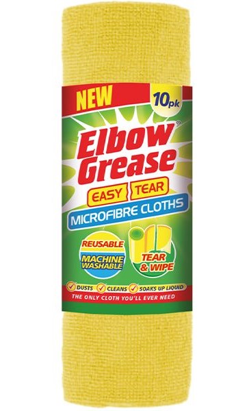 Microfibre Easy Tear Cloth 10pk - Yellow