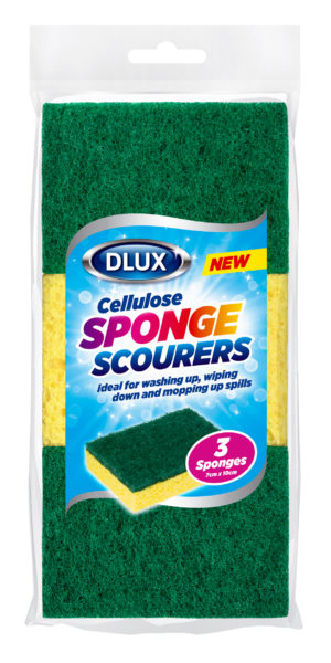 DL 3pk Cellulose Sponge  With Abraser