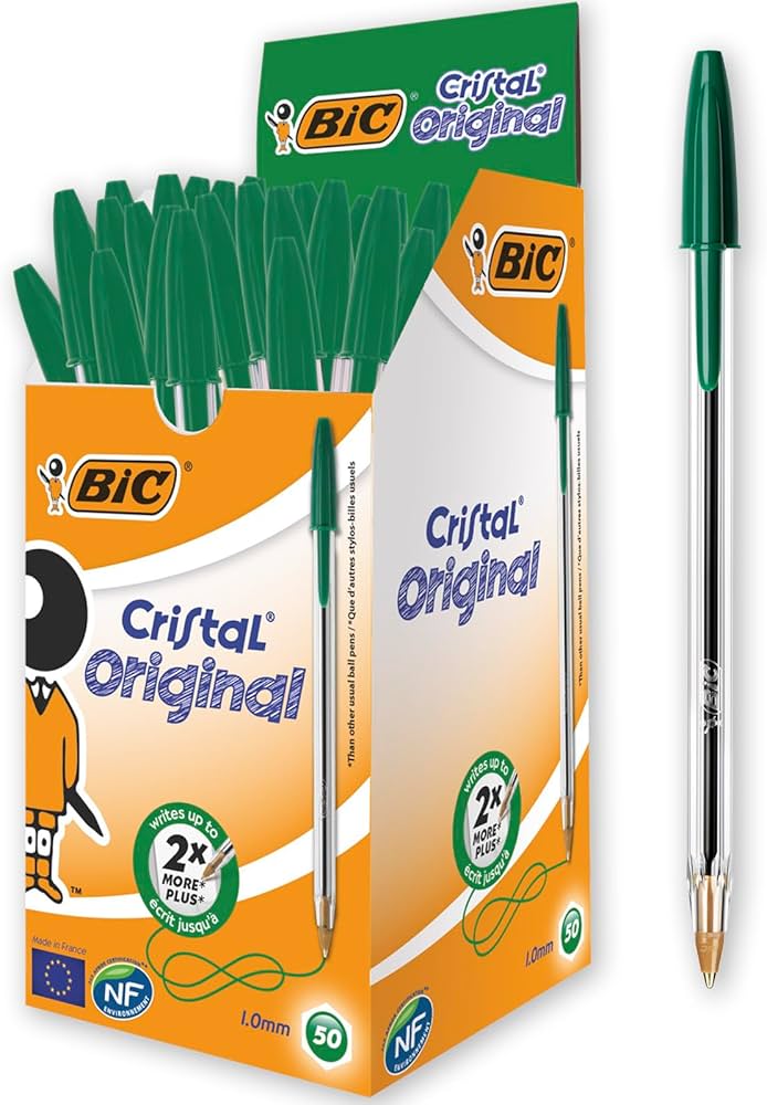 Bic Original Crystal Green Pens x 50 Units