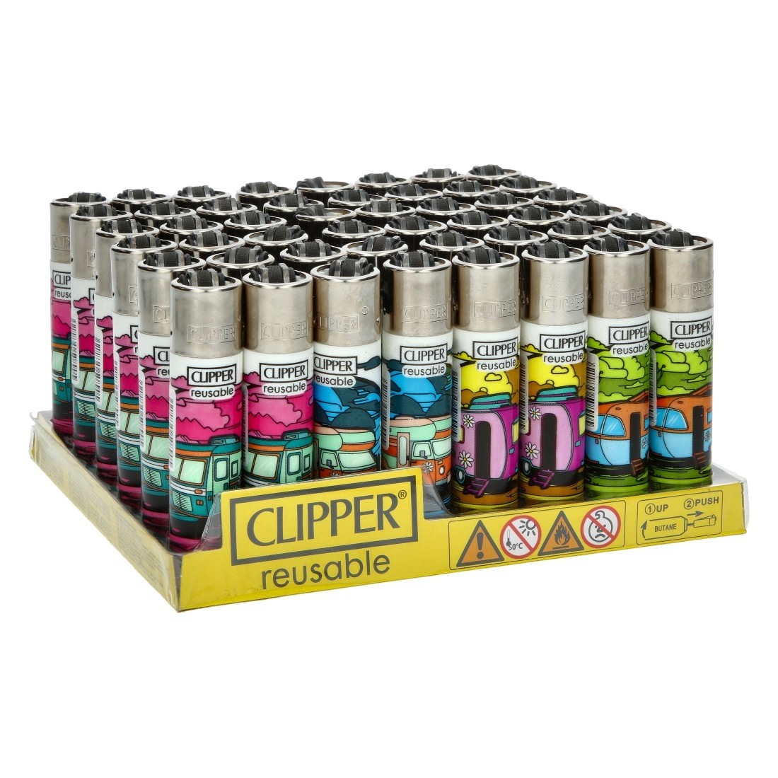 Clipper Lighters x 48 - Hippie Caravan