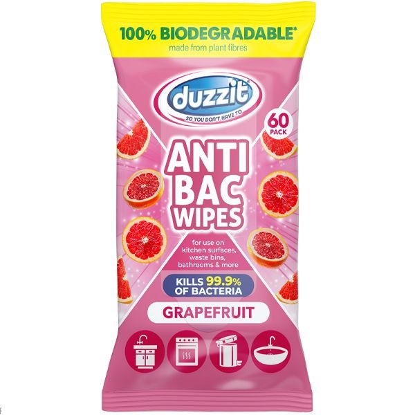 Duzzit Anti-Bac Wipes Grapefruit 60pk