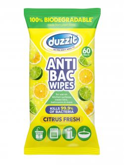 Duzzit Anti-Bac Wipes Citrus 60pk