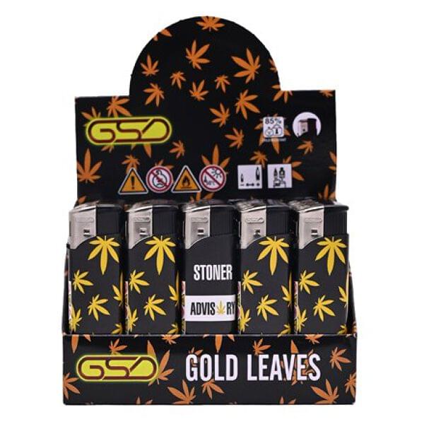 GSD Gold Leaves Electronic Lighter 50pk
