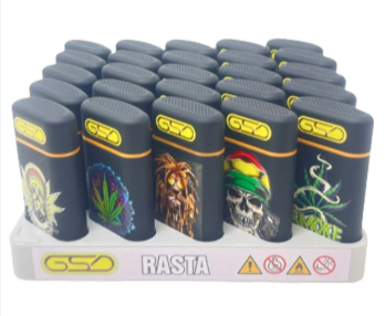 GSD Rasta Refillable Lighter x 25