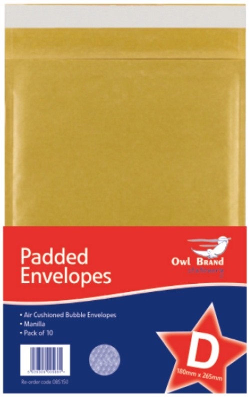Owl Brand Padded Envelopes Size D