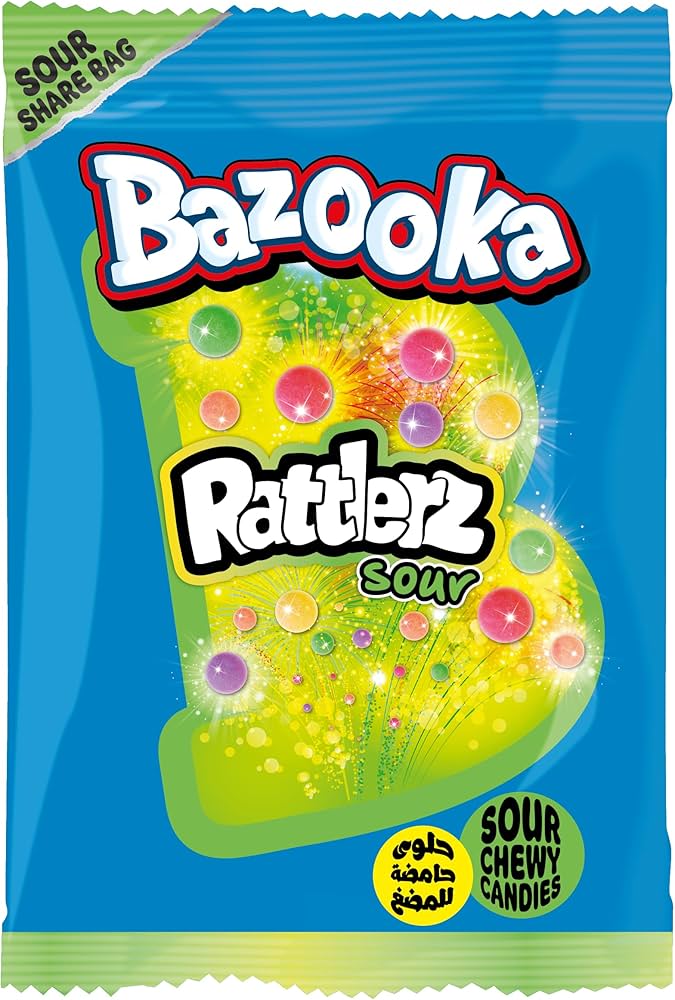 Bazooka Rattlerz Sour Bags 12 x 120g