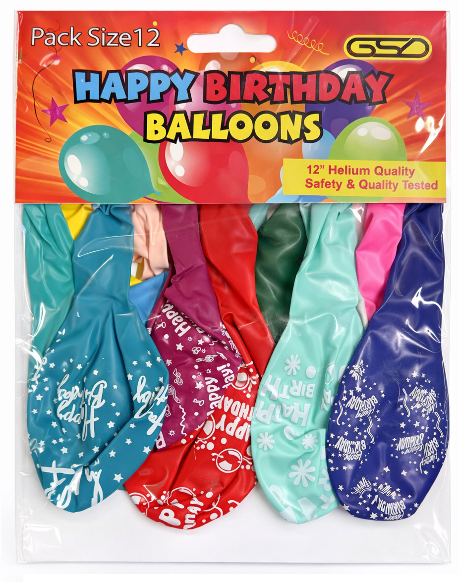 GSD 12 Happy Birthday Balloons