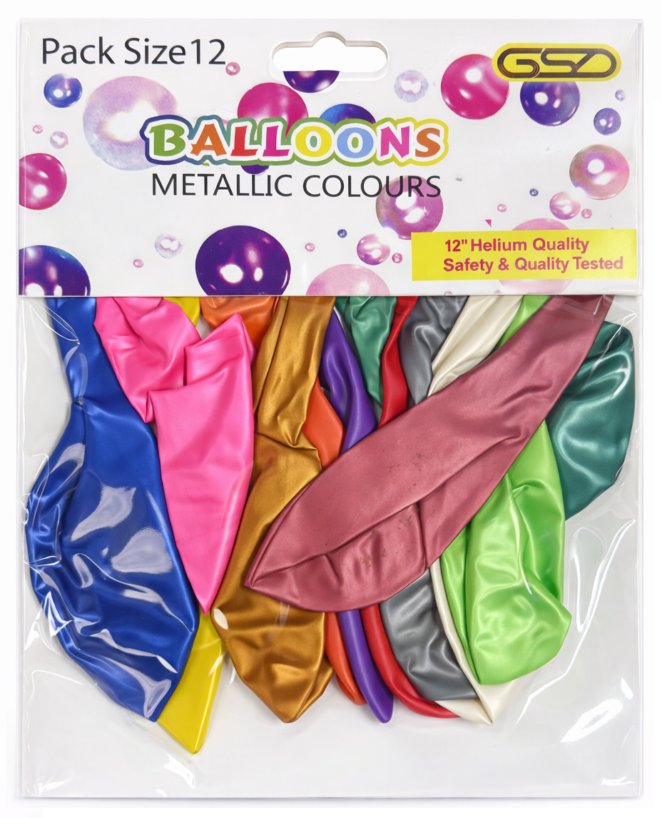 Party Balloons Silver Metallic GSD 12