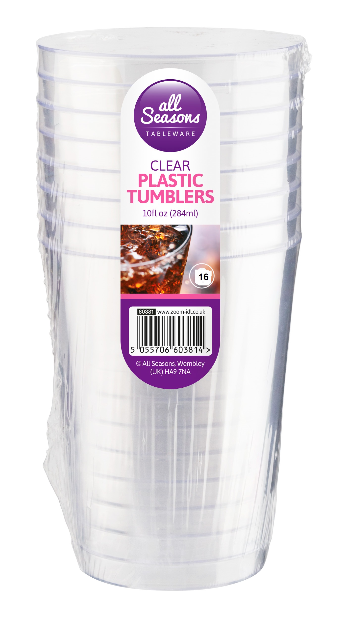 All Seasons Plastic Tumblers 1 Pint 16pk
